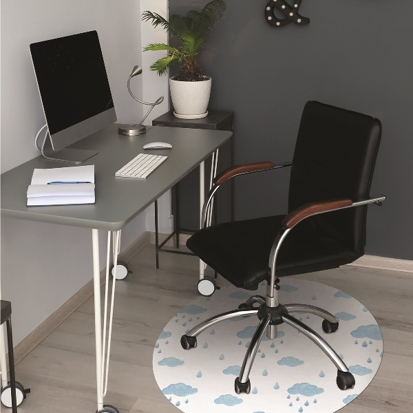Chair mat floor panels protector rain clouds