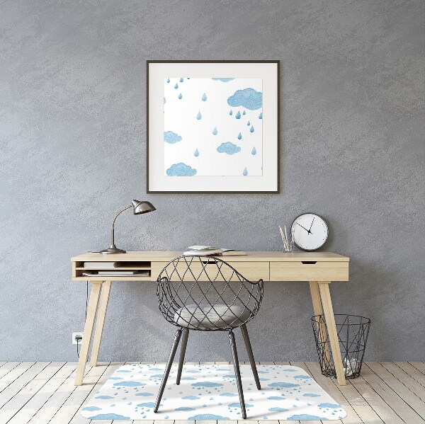 Chair mat floor panels protector rain clouds