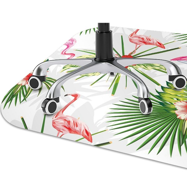 Office chair mat Flamingos and flowers