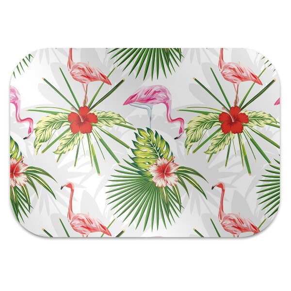 Office chair mat Flamingos and flowers