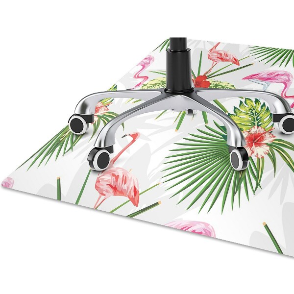 Office chair mat Flamingos and flowers