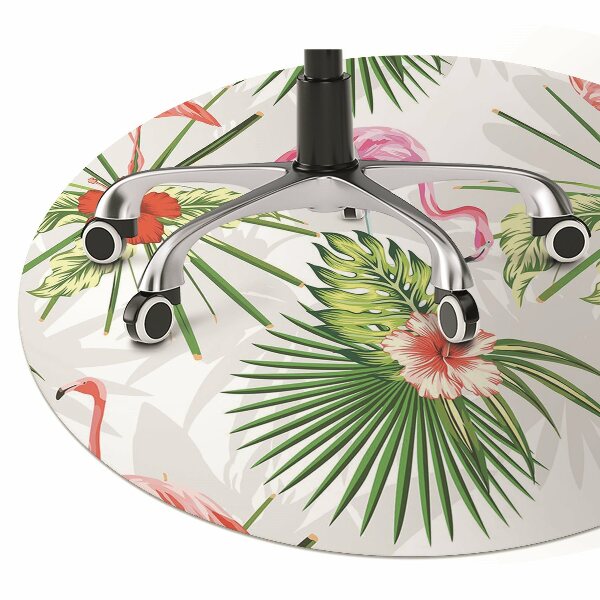 Office chair mat Flamingos and flowers