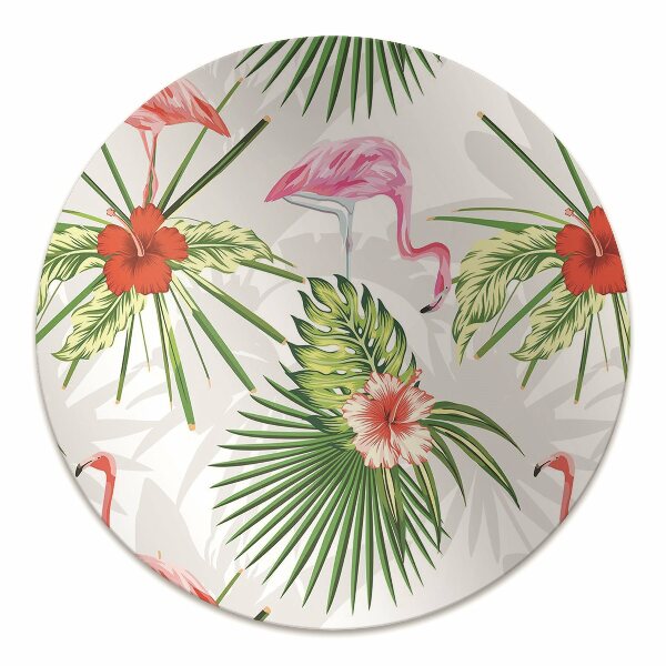 Office chair mat Flamingos and flowers