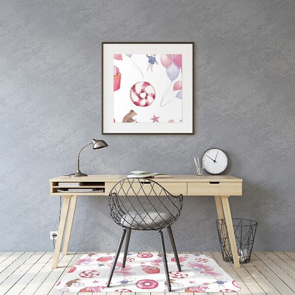 Office chair mat Sweets and balloons