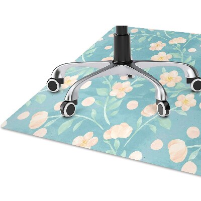 Chair mat floor panels protector pastel flowers