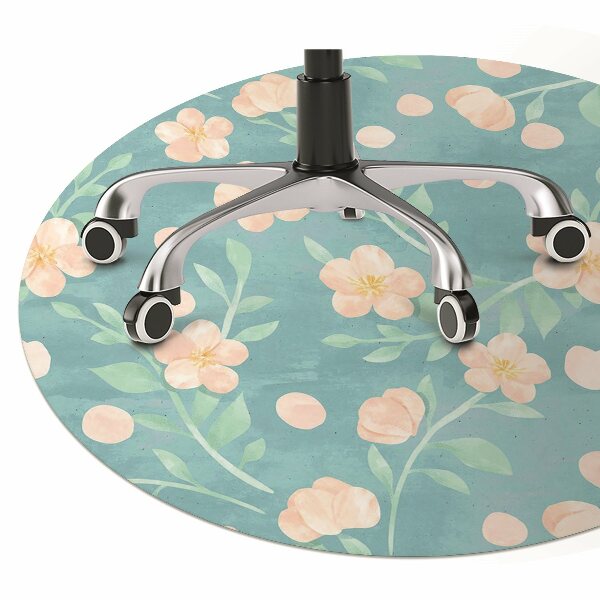 Chair mat floor panels protector pastel flowers