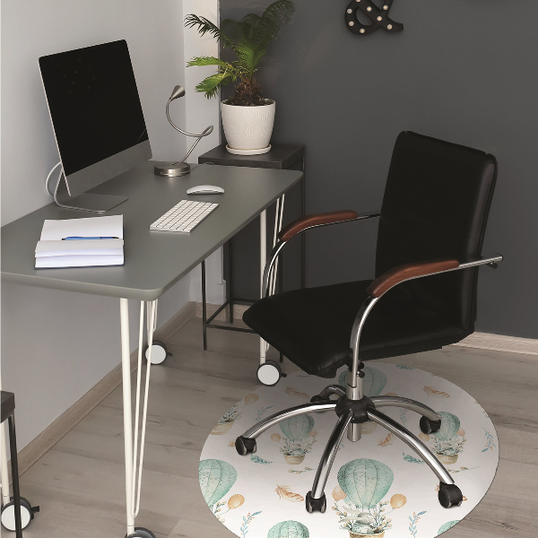 Chair mat floor panels protector Rabbit in a balloon