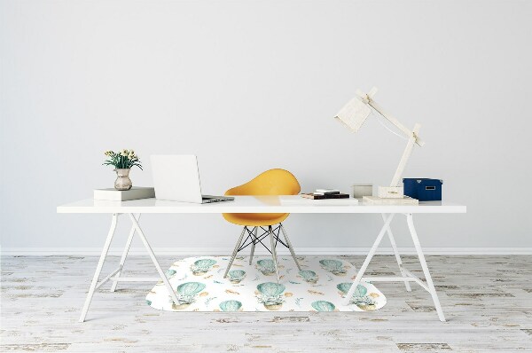 Chair mat floor panels protector Rabbit in a balloon