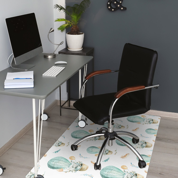 Chair mat floor panels protector Rabbit in a balloon