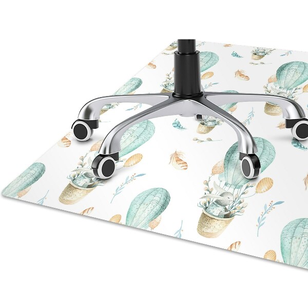 Chair mat floor panels protector Rabbit in a balloon