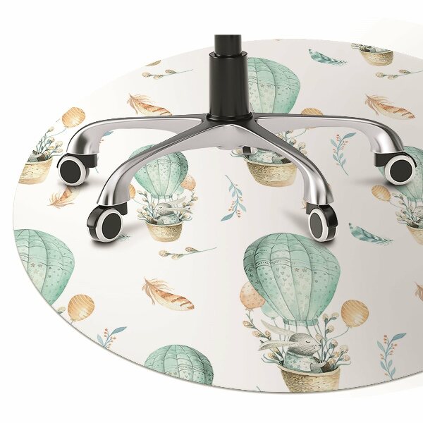 Chair mat floor panels protector Rabbit in a balloon
