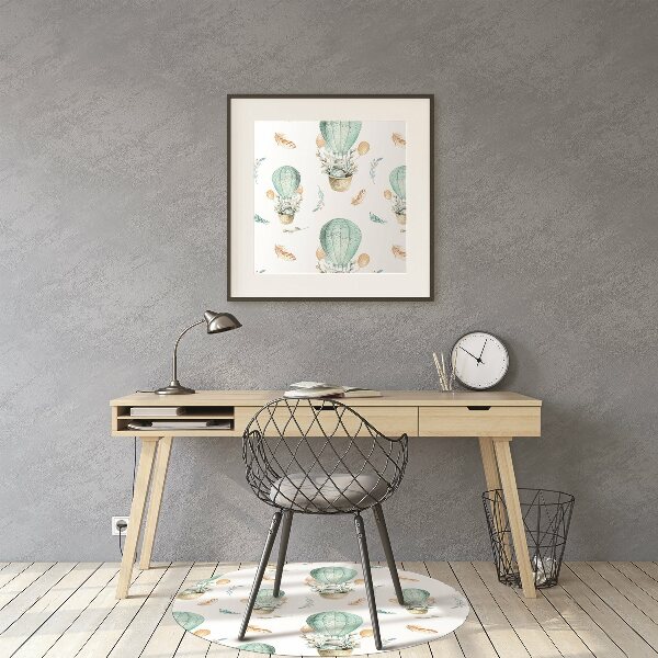 Chair mat floor panels protector Rabbit in a balloon