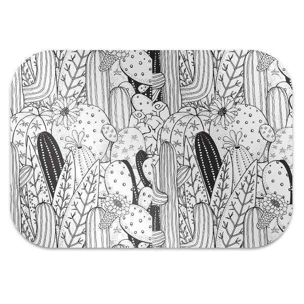 Office chair floor protector comic cacti