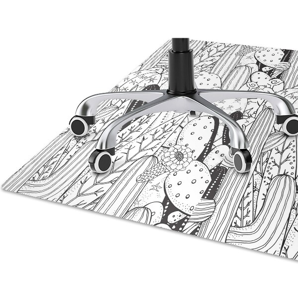 Office chair floor protector comic cacti