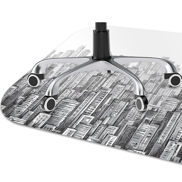 Chair mat Black and white city