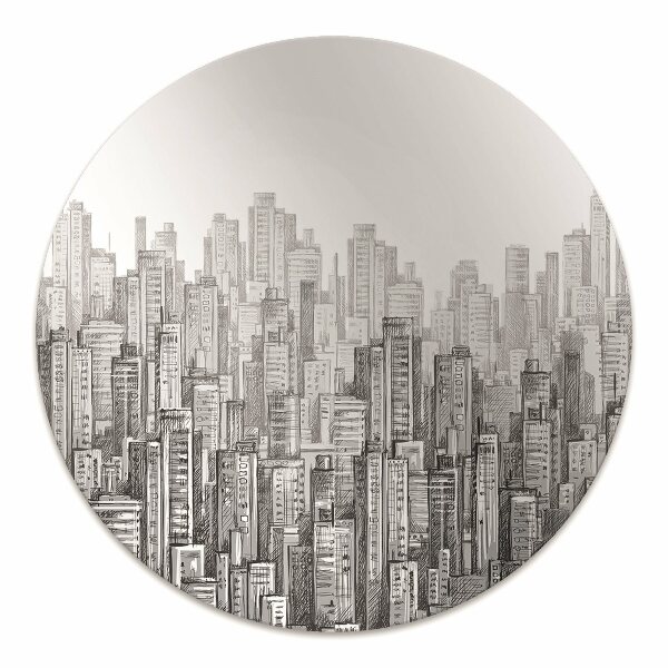 Chair mat Black and white city