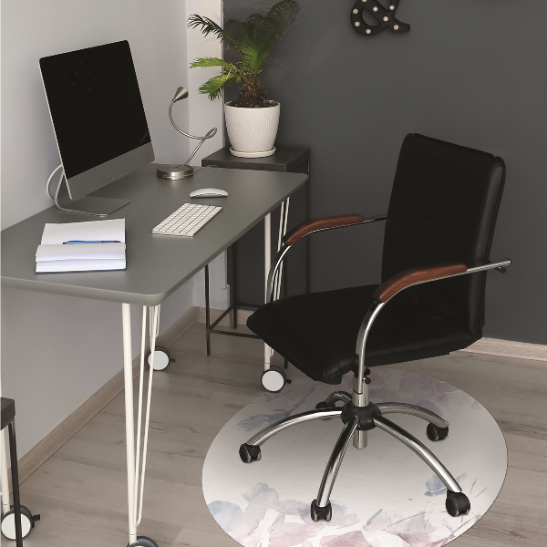 Office chair floor protector pastel roses