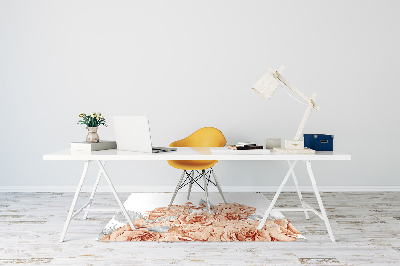 Desk chair mat blooming roses