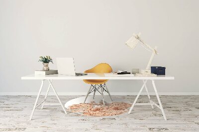 Desk chair mat blooming roses