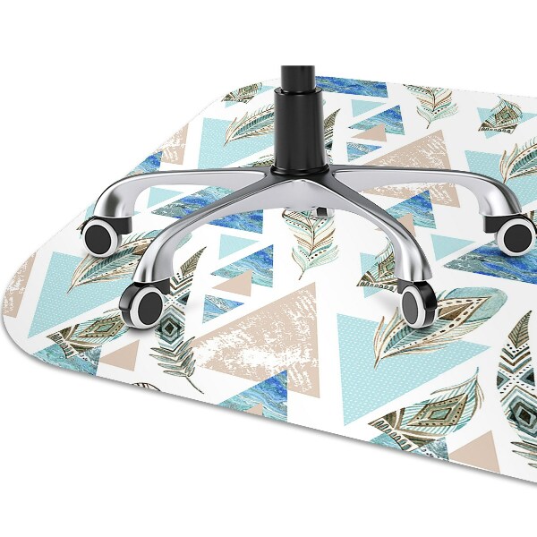 Chair mat floor panels protector Triangles and Feathers