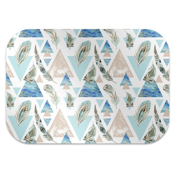 Chair mat floor panels protector Triangles and Feathers