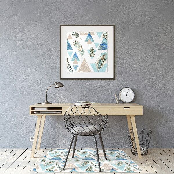 Chair mat floor panels protector Triangles and Feathers