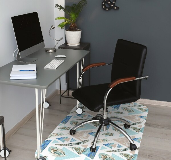 Chair mat floor panels protector Triangles and Feathers