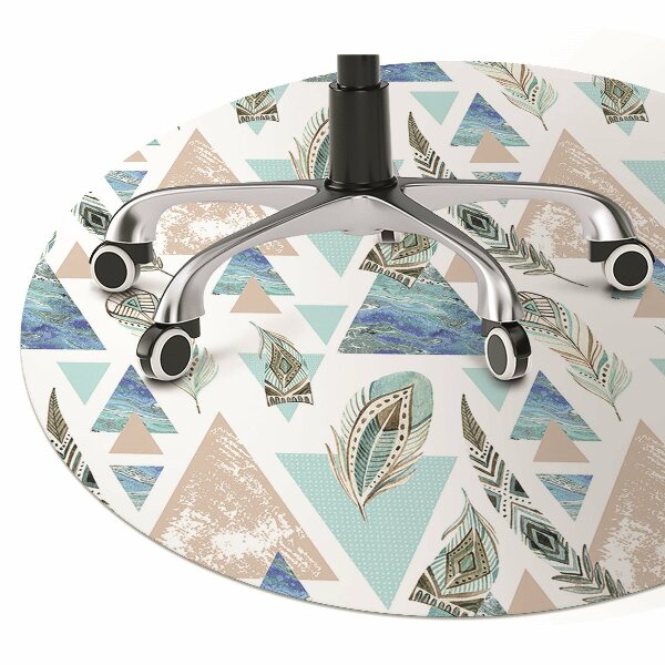 Chair mat floor panels protector Triangles and Feathers