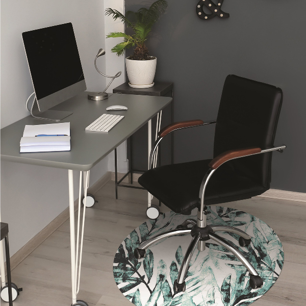 Chair mat floor panels protector Tropical palm tree