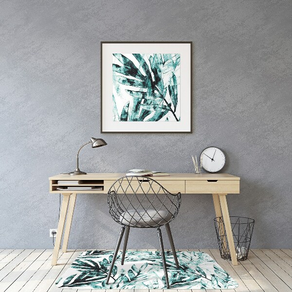 Chair mat floor panels protector Tropical palm tree