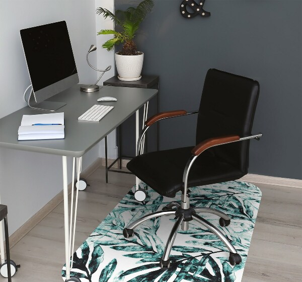 Chair mat floor panels protector Tropical palm tree