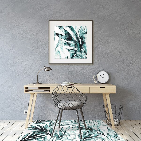 Chair mat floor panels protector Tropical palm tree