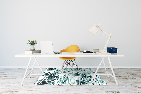 Chair mat floor panels protector Tropical palm tree