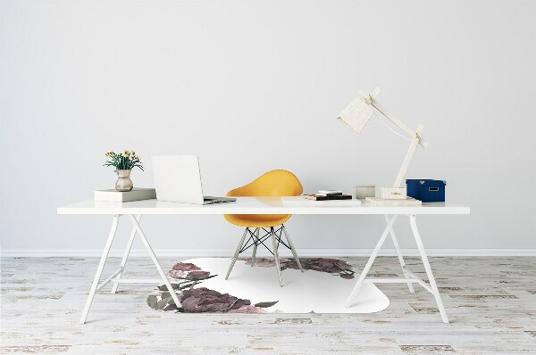 Office chair mat Peonies