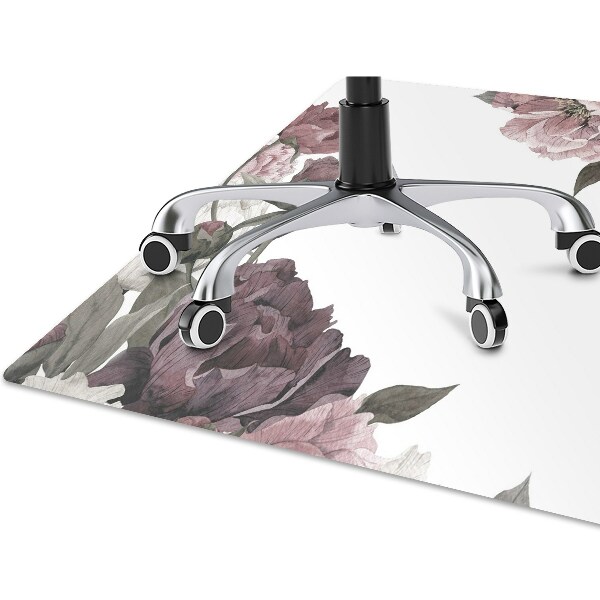 Office chair mat Peonies