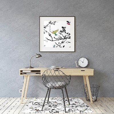 Office chair mat Birds and Branches