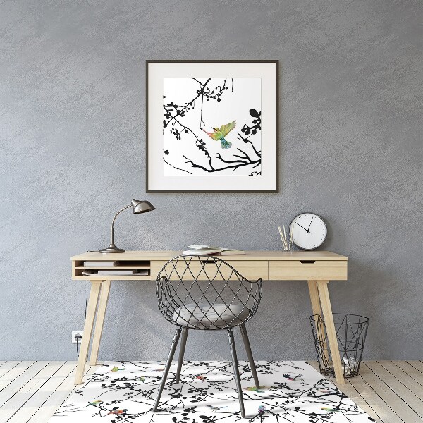 Office chair mat Birds and Branches