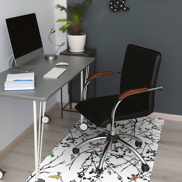 Office chair mat Birds and Branches