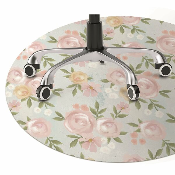 Office chair mat watercolor flowers