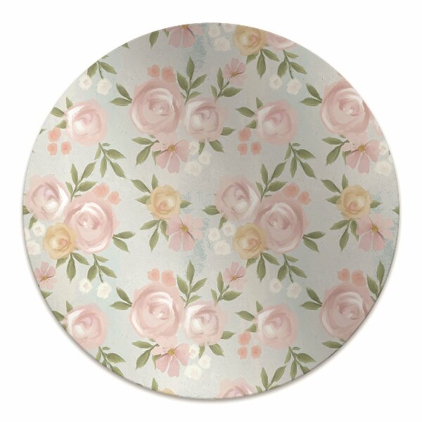 Office chair mat watercolor flowers