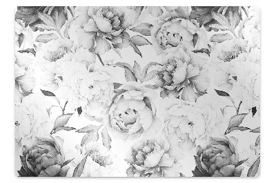 Office chair mat Peonies