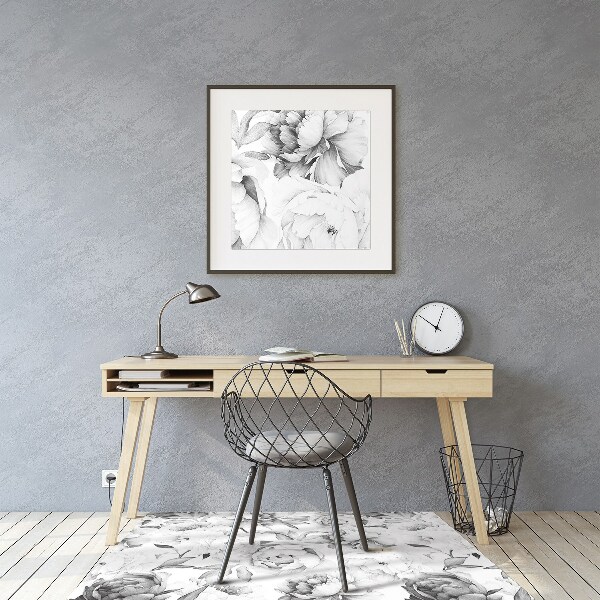 Office chair mat Peonies