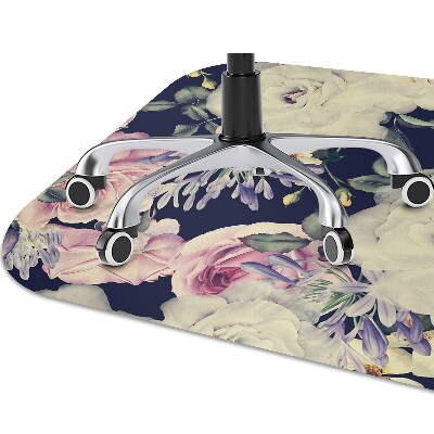 Office chair mat baroque flowers