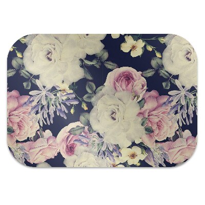 Office chair mat baroque flowers