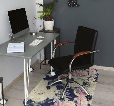 Office chair mat baroque flowers