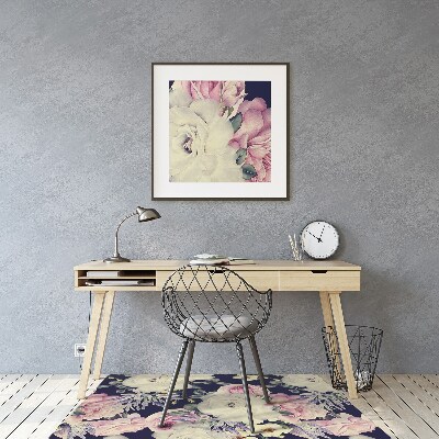 Office chair mat baroque flowers