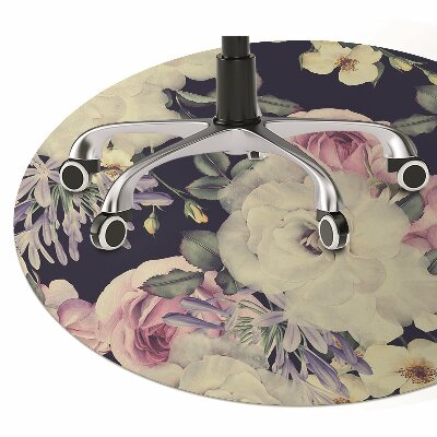 Office chair mat baroque flowers