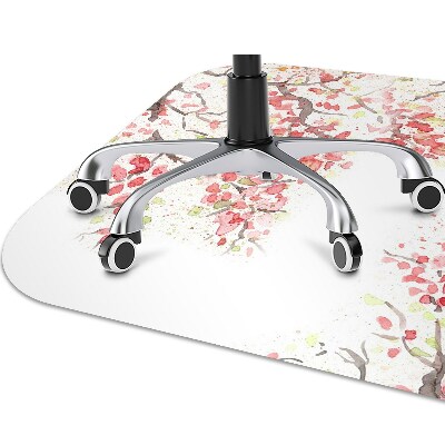 Office chair mat Cherry blossoms