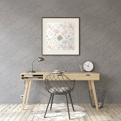 Office chair mat spring flowers