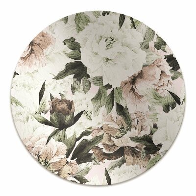 Chair mat floor panels protector blooming peonies